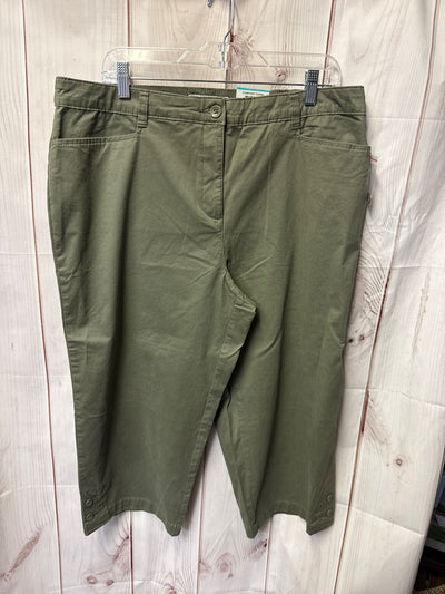 NWT Karen Scott Women's Size 16 Olive Green Capris Tummy Control Comfort Waist
