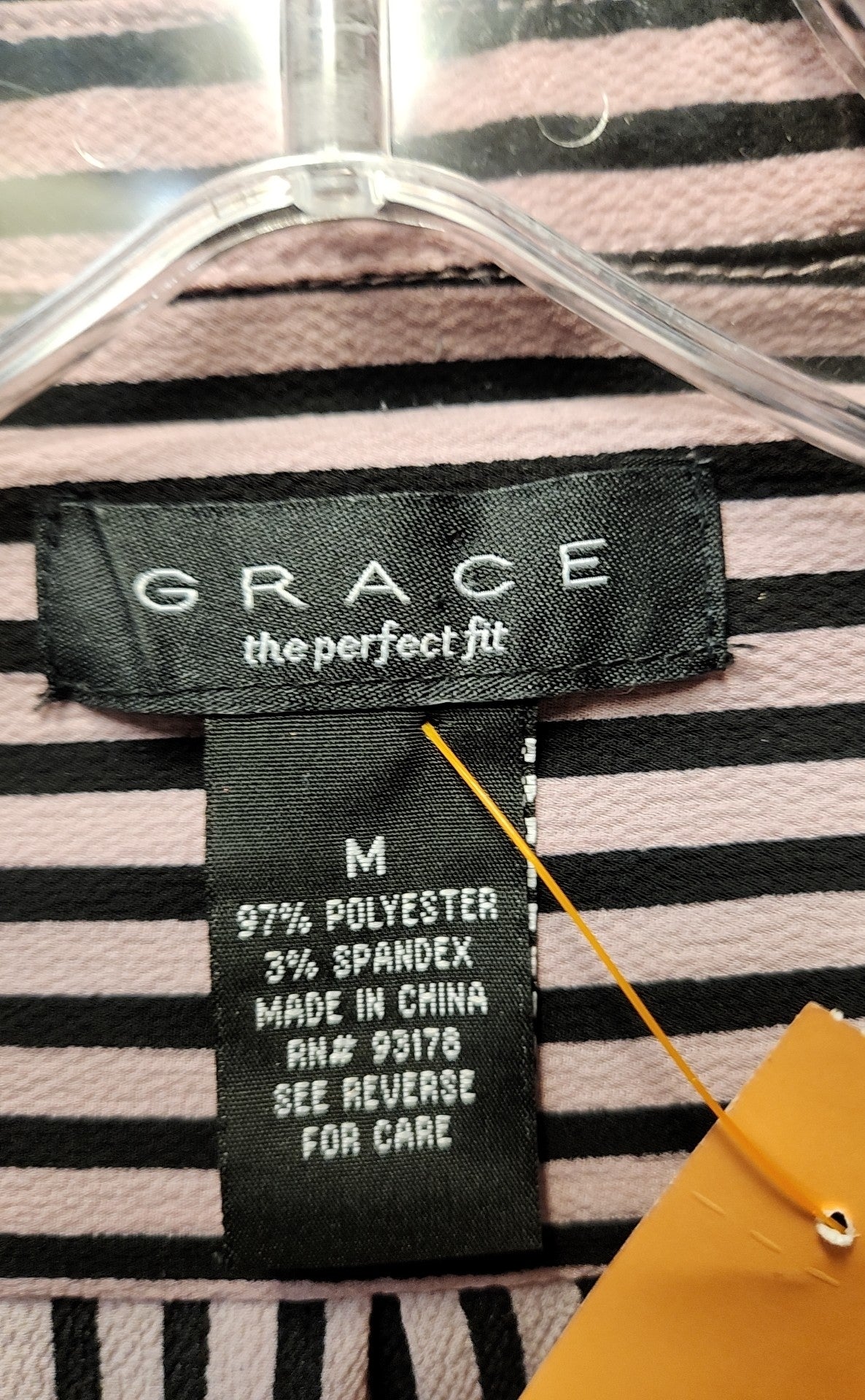 Grace Women's Size M Black & Pink Long Sleeve Top