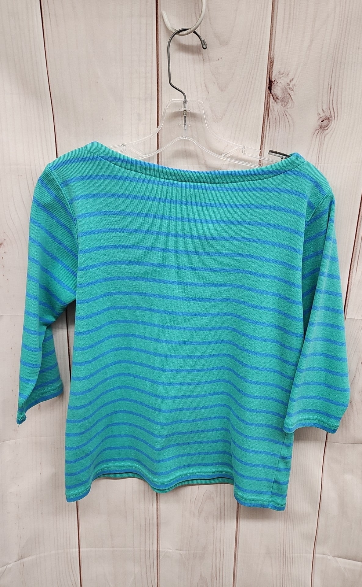 LL Bean Women's Size M Petite Turquoise 3/4 Sleeve Top