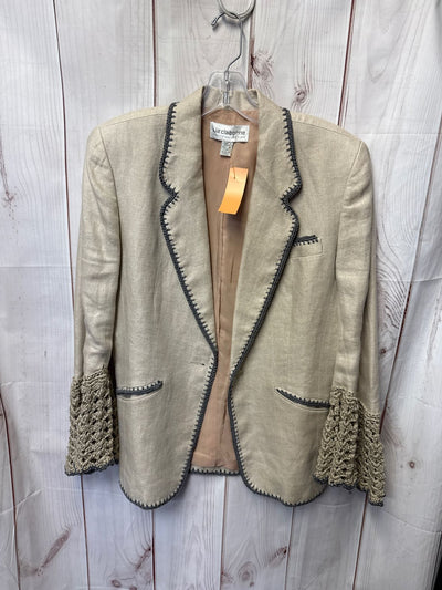 Liz Claiborne Women's Size 8 Petite Beige Crochet Jacket
