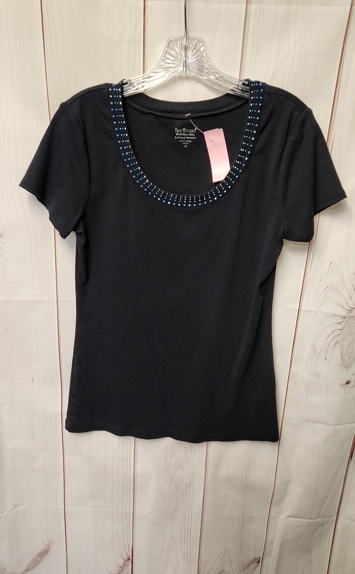 Bay Studio Women's Size M Black Short Sleeve Top