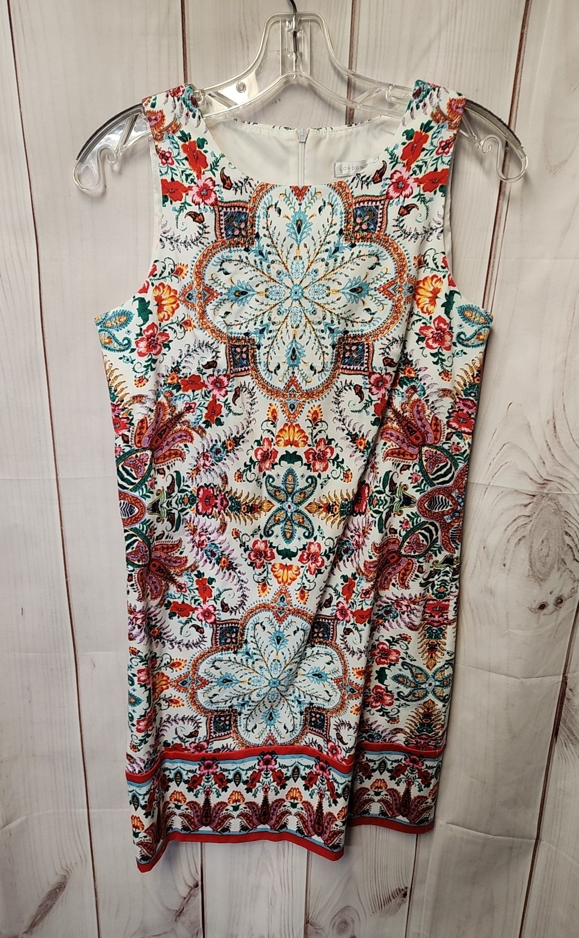 London Times Women's Size 4 White Floral Dress