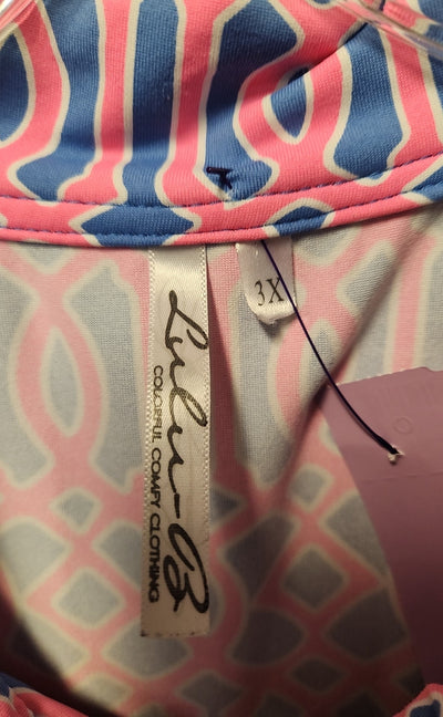 Lulu B Women's Size 3X Pink & Blue Dress