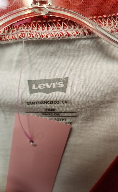 NWT Levis Boy's Size 24 Months Red & White Shirt