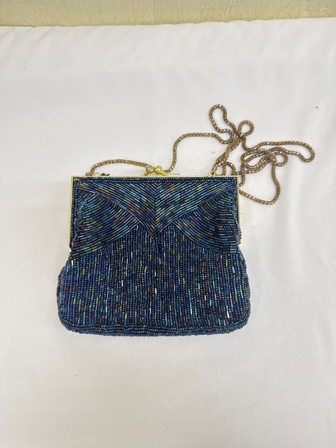VTG Magid Blue Beaded Purse Bag
