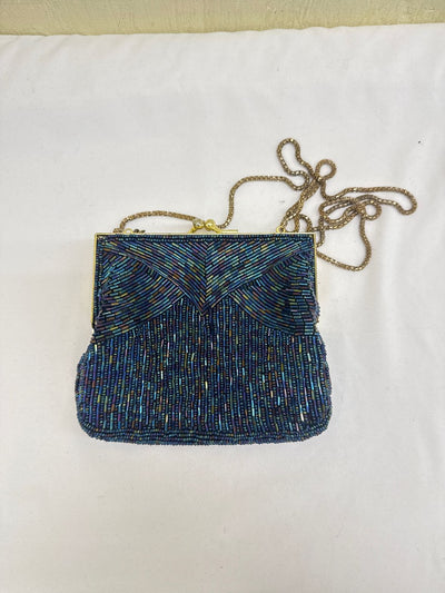 VTG Magid Blue Beaded Purse Bag