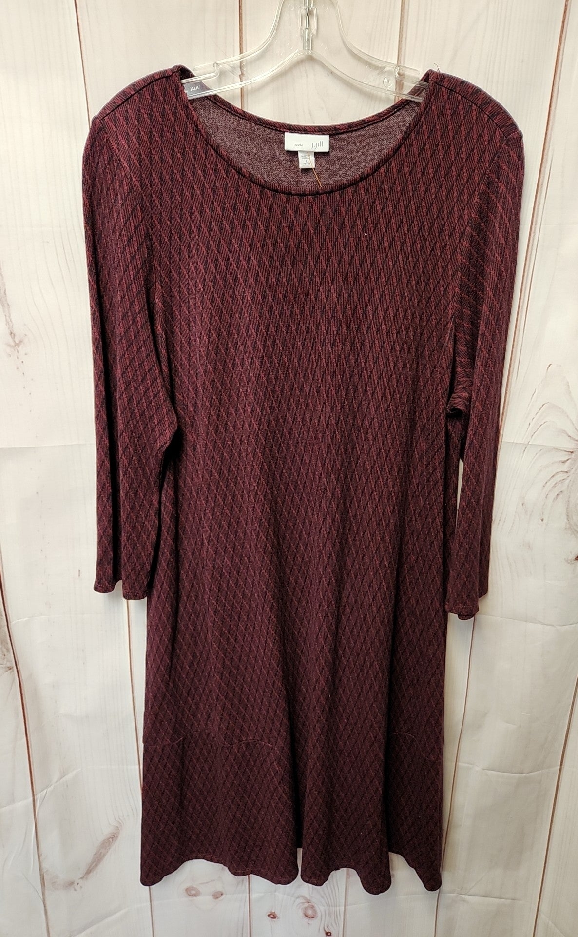 J Jill Women's Size L Petite Red & Black Dress