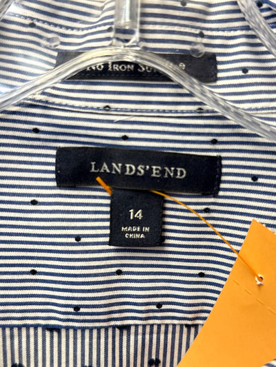 Lands End Women's Size 14 Blue Long Sleeve Top