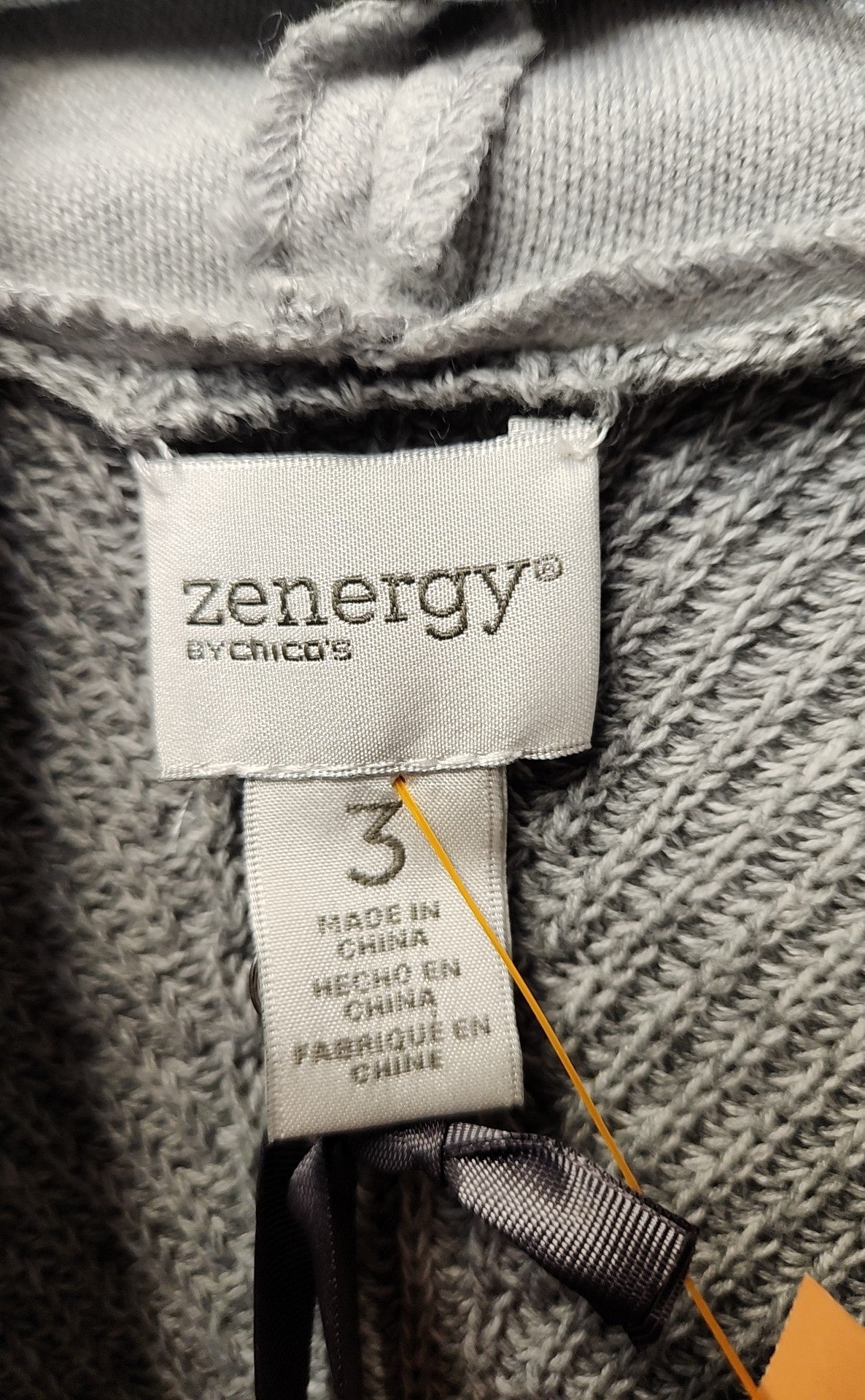 NWT Zenergy - Chico's Women's Size XL Gray Zip Sweater