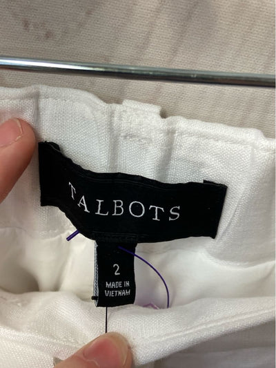 NWT Talbots Women's Size 2 White Linen Pants