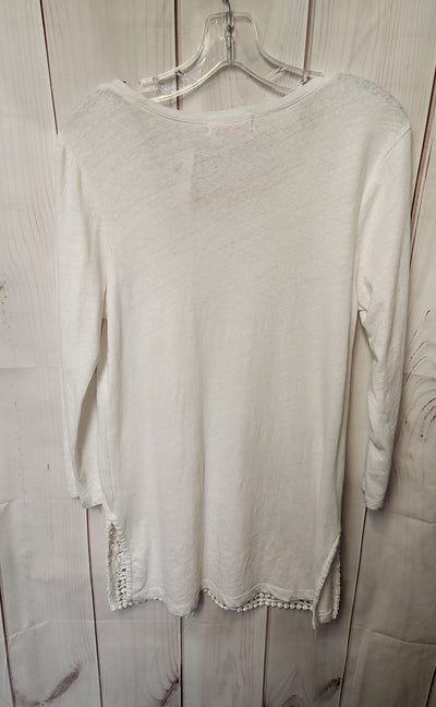 Fresh Produce Women's Size S White 3/4 Sleeve Top