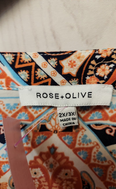 Rose & Olive Women's Size 2X/3X Orange Poncho