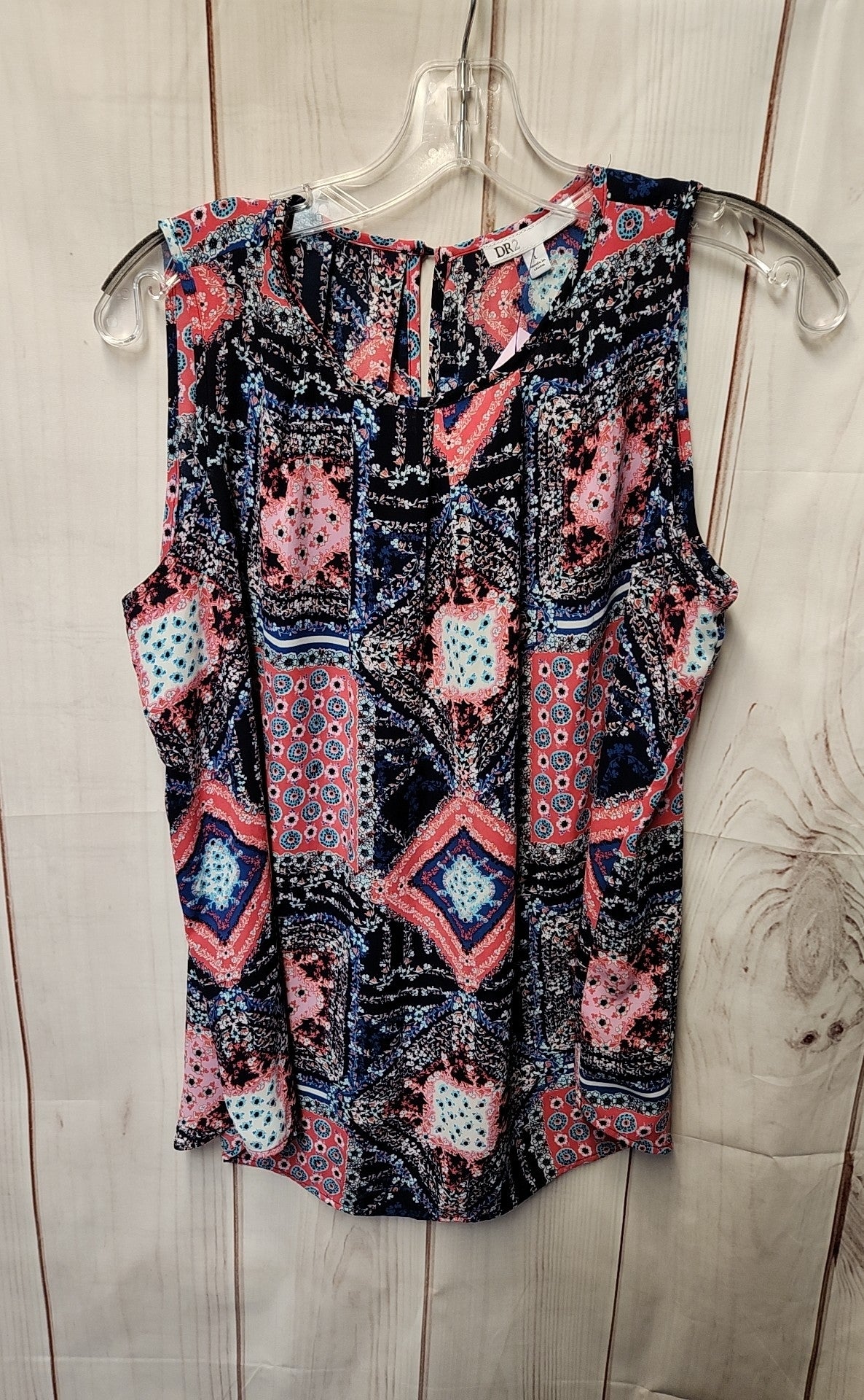 Dr2 Women's Size L Blue & Pink Sleeveless Top