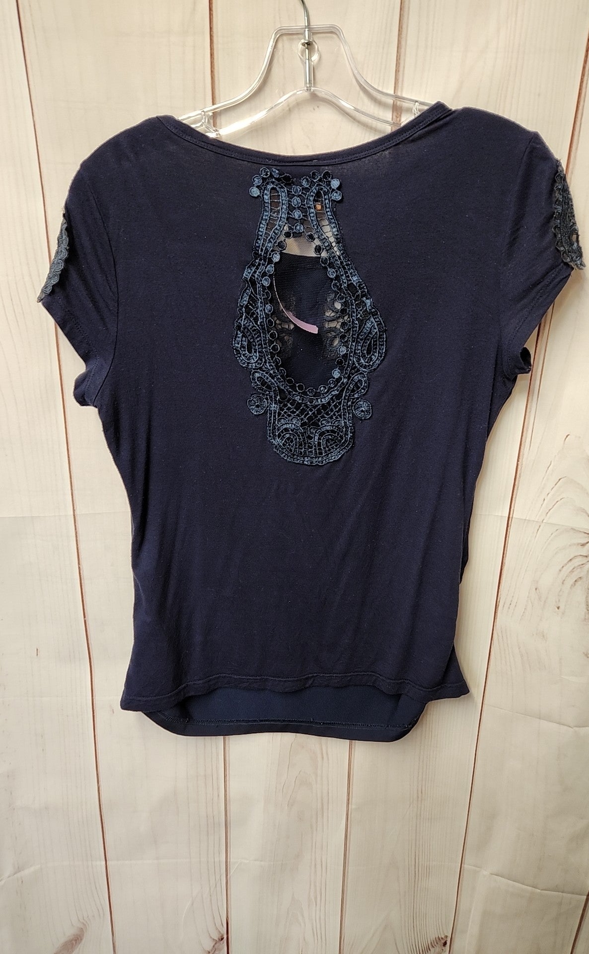 Tory Burch Women's Size L Navy Short Sleeve Top