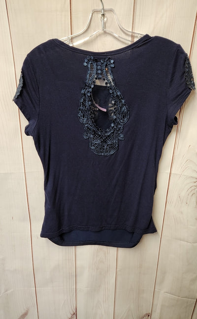 Tory Burch Women's Size L Navy Short Sleeve Top