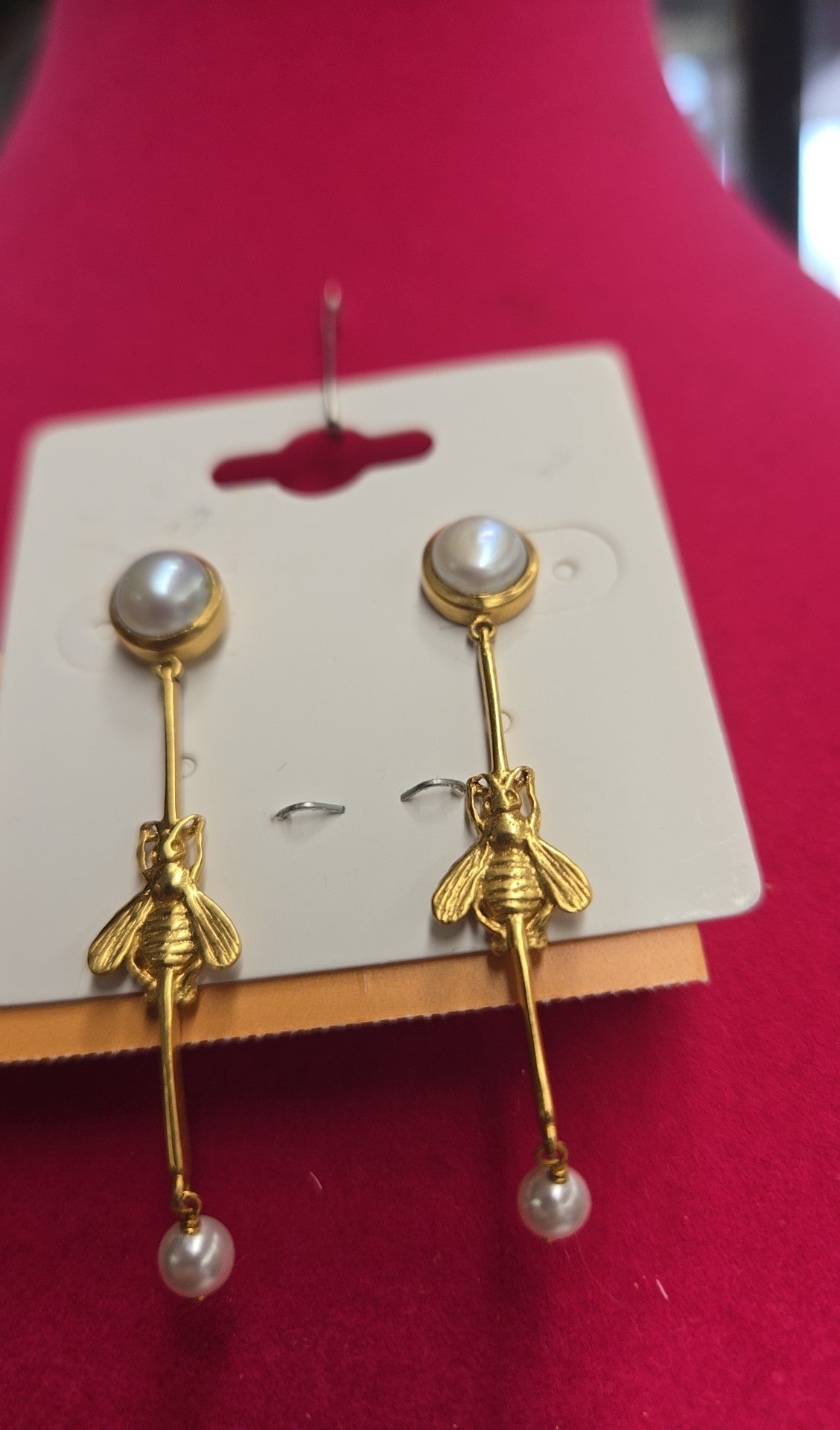 Gold Bee Earrings