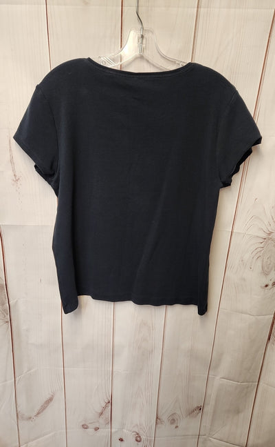 Chico's Women's Size L Black Short Sleeve Top