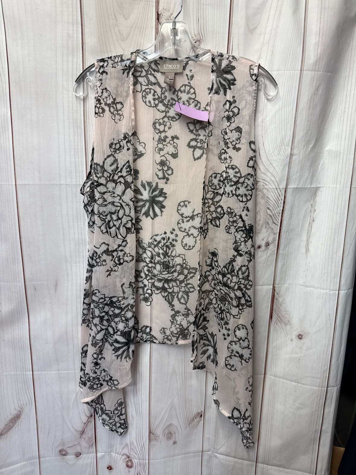 Chico's Women's Size 1 = US M Pink Floral Cardigan