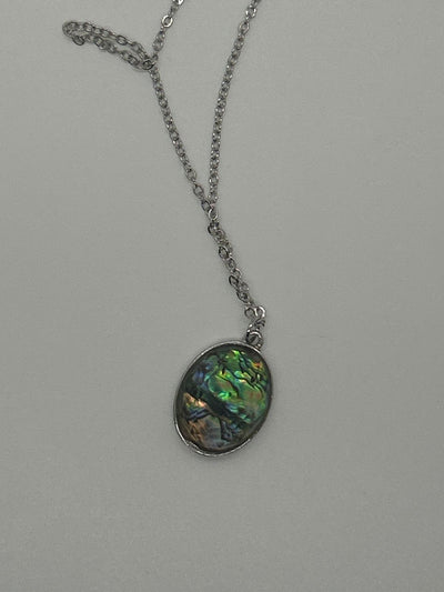 Silver Genunine Paua Shell Necklace