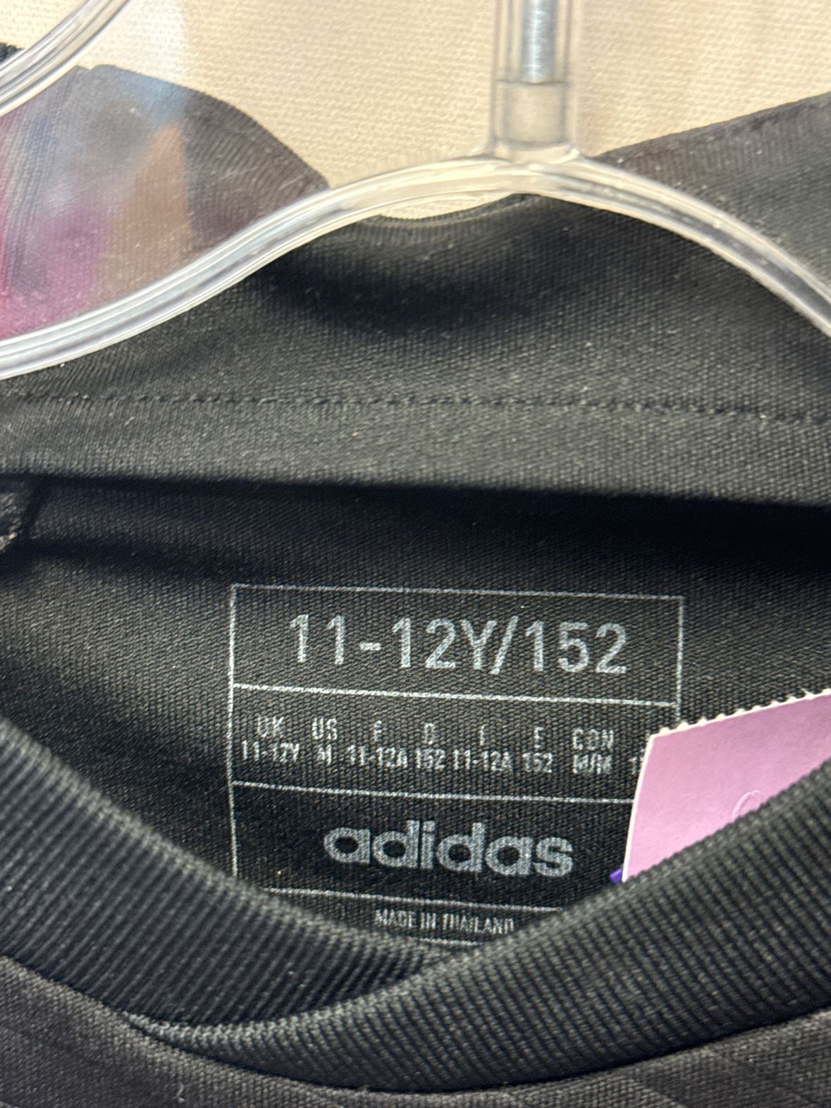 Adidas Boy's Size 11/12 Black Shirt