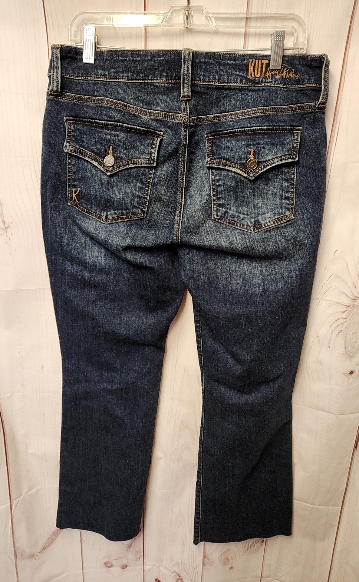Kut from the Kloth Women's Size 31 (11-12) Blue Jeans Nikki Mid Rise Ankle Flare