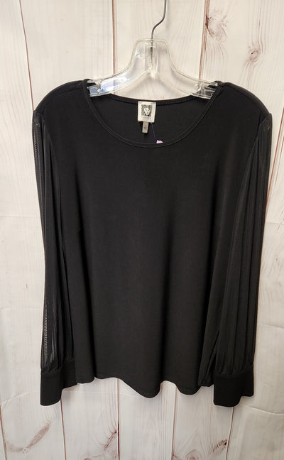 Anne Klein Women's Size XL Black Long Sleeve Top