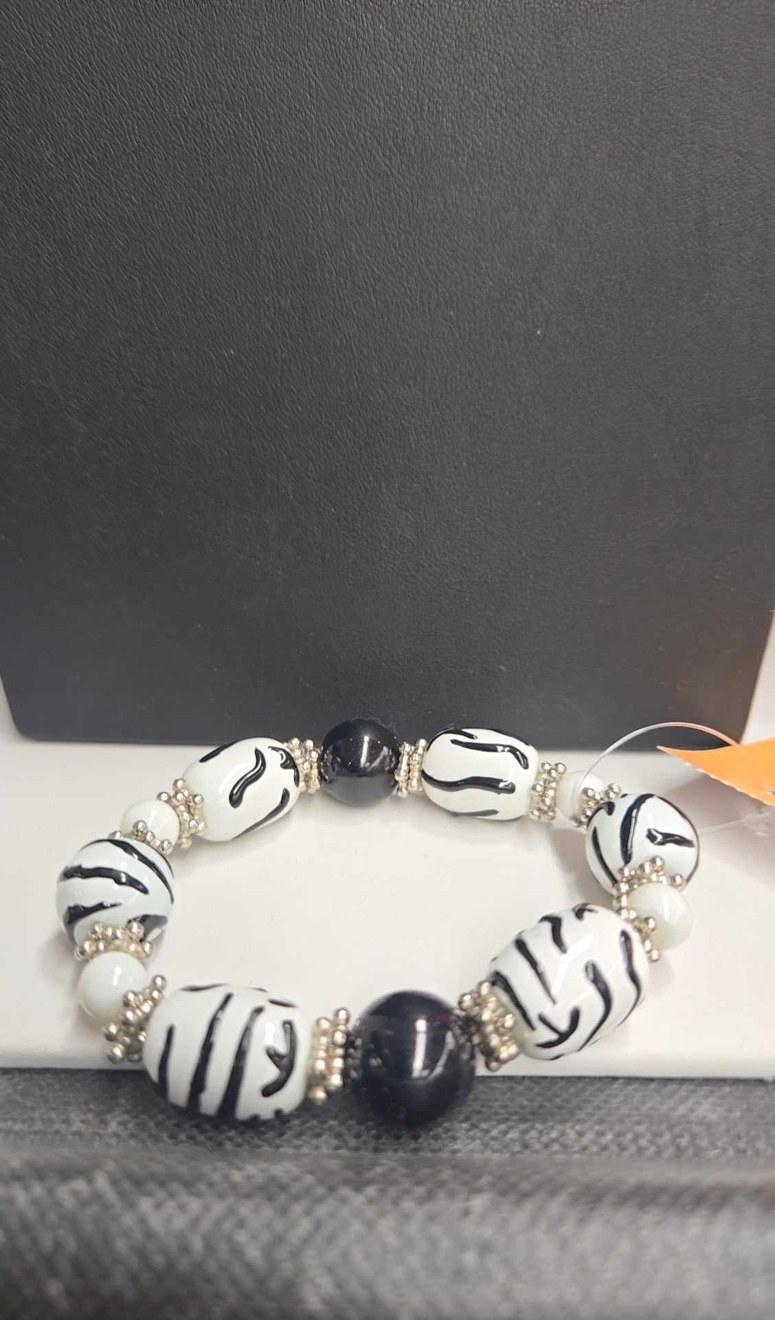 Black & White Beaded Bracelet