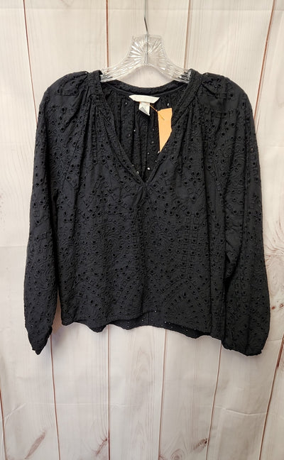 H&M Women's Size M Black Long Sleeve Top