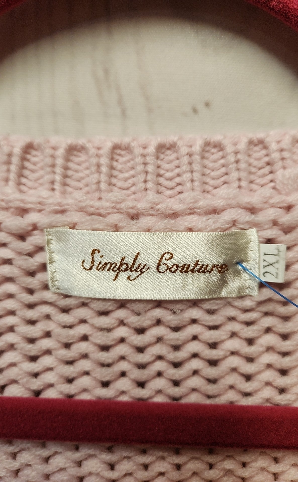 Simply Couture Women's Size 2X Pink Sweater