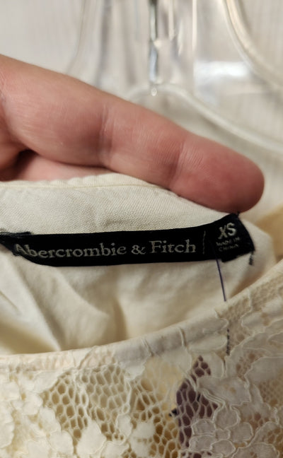 Abercrombie & Fitch Women's Size XS Cream Lace Short Sleeve Top
