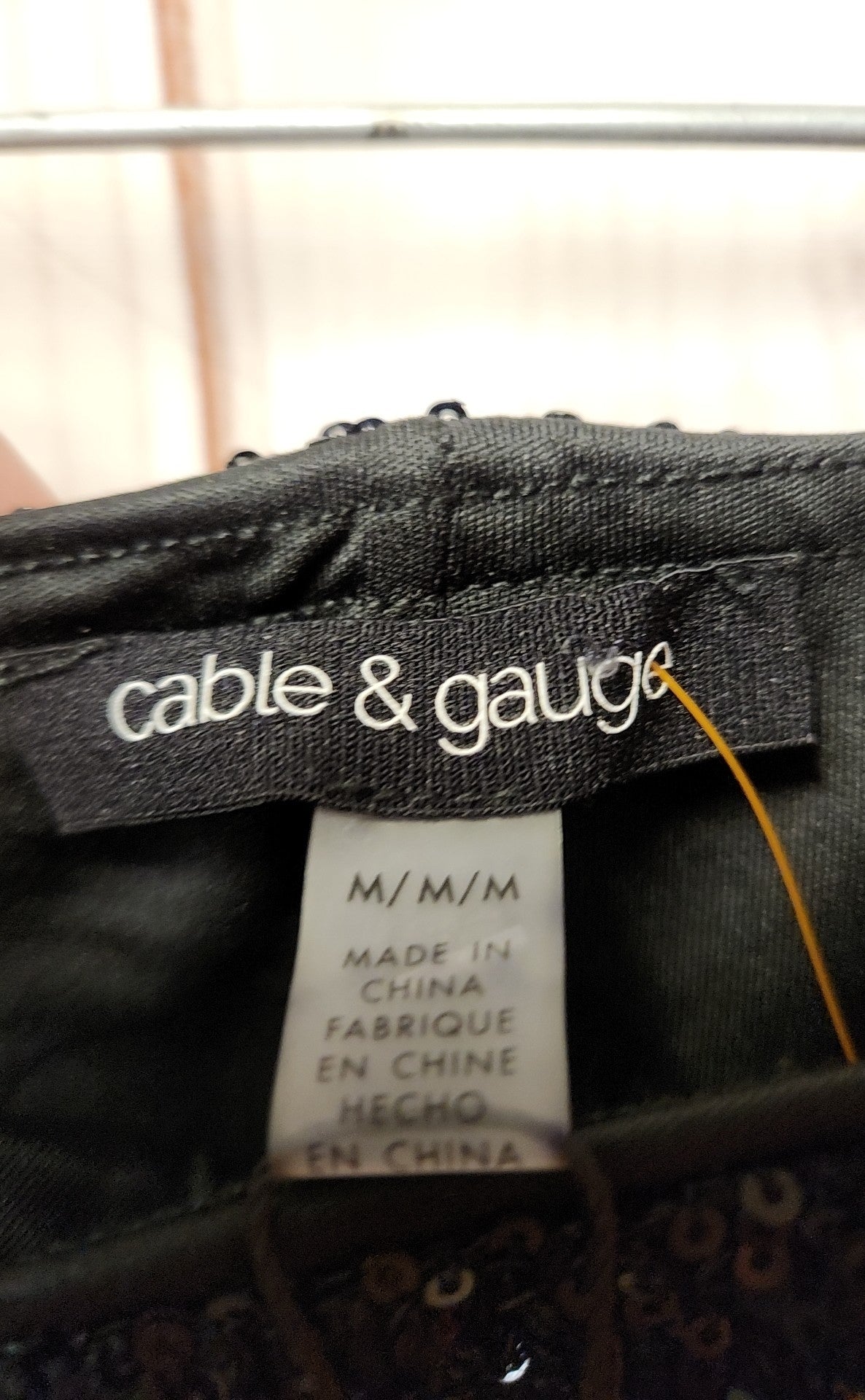 NWT Cable & Gauge Women's Size M Black Sequined Skirt