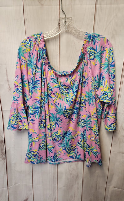 NWT Stella Parker Women's Size XXL Fresh Pink 3/4 Sleeve Top