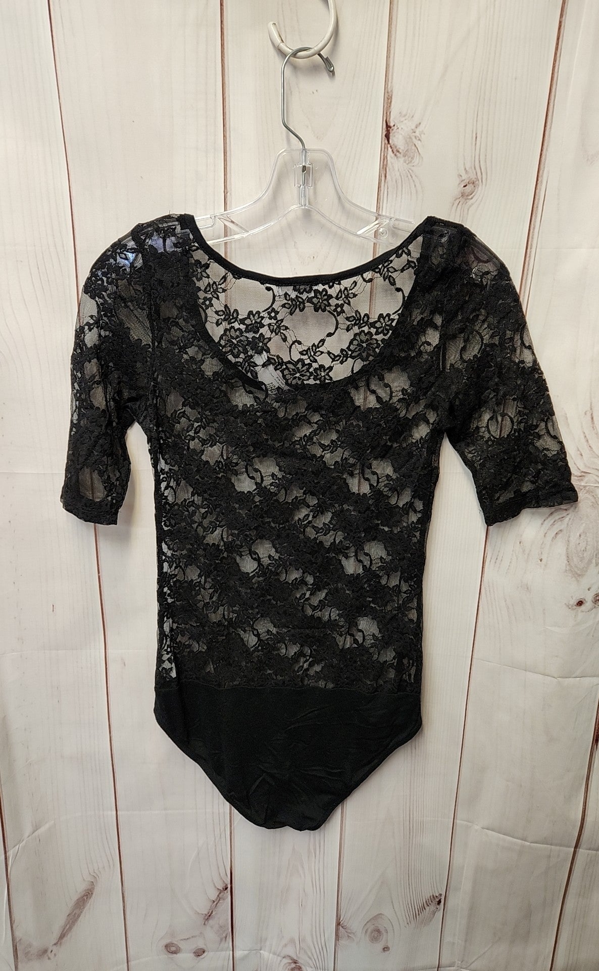 Monteau Women's Size L Black Lace Bodysuit