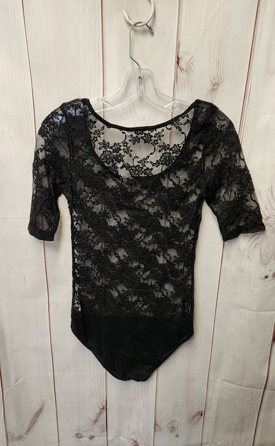 Monteau Women's Size L Black Lace Bodysuit