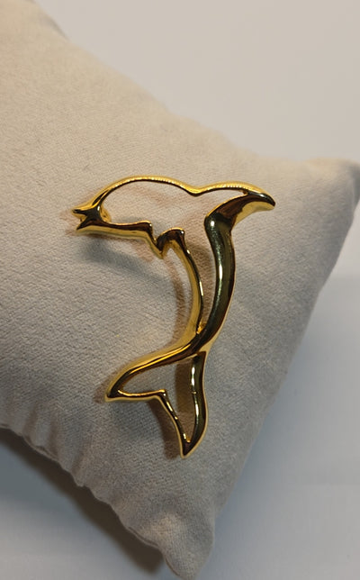 Napier Gold Dolphin Brooch Pin