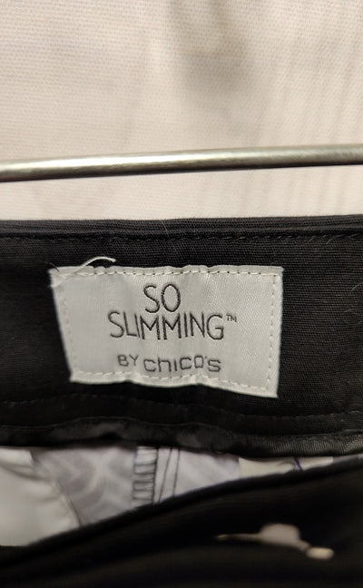 NWT Chico's Women's Size 2 = US 12 Black & White Pants Smooth Stretch Ankle