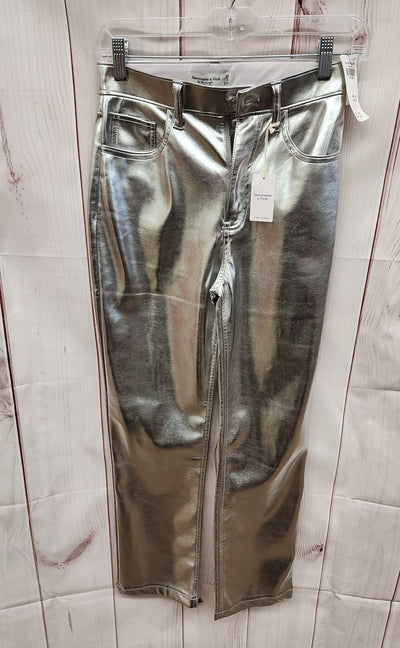 Abercrombie & Fitch Women's Size 25 (0) The '90s Straight Silver Pants