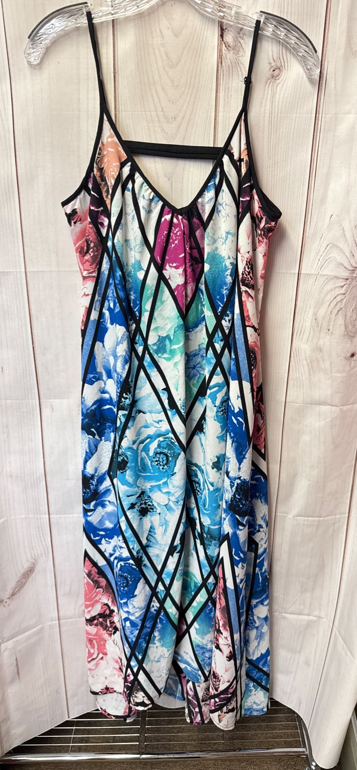 NY Collection Women's Size S Blue Floral Dress