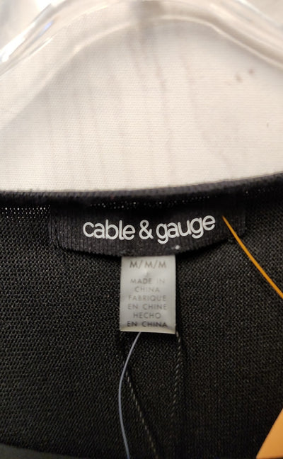 NWT Cable & Gauge Women's Size M Black Short Sleeve Top
