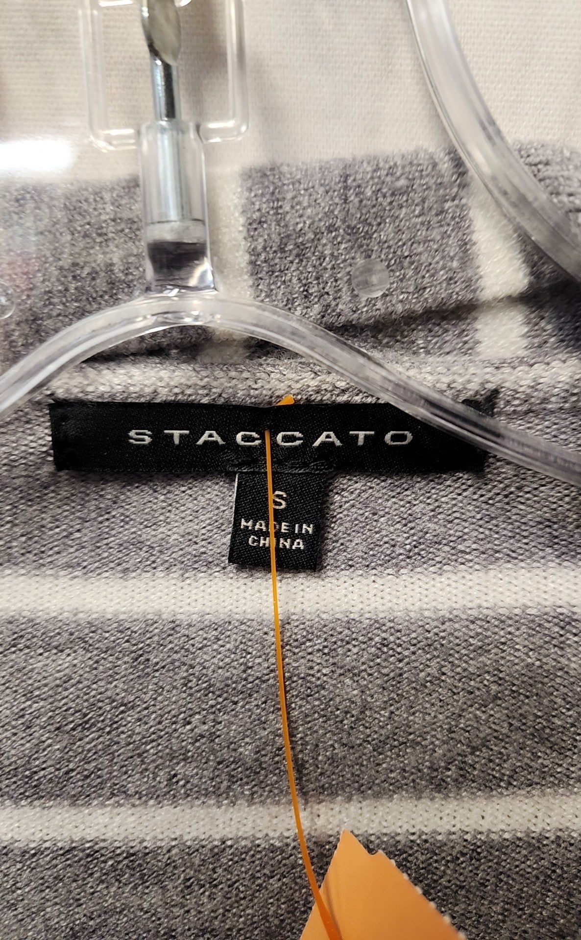 Staccato Women's Size S Gray Stripe Cardigan