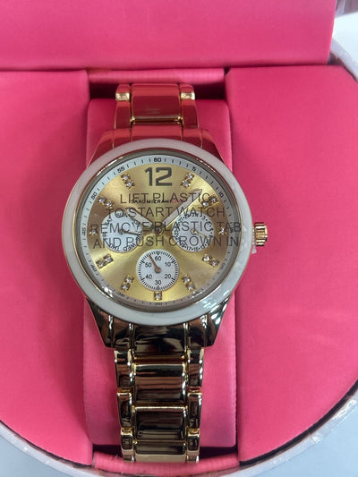 Isaac Mizrahi Live Gold Chrono Watch