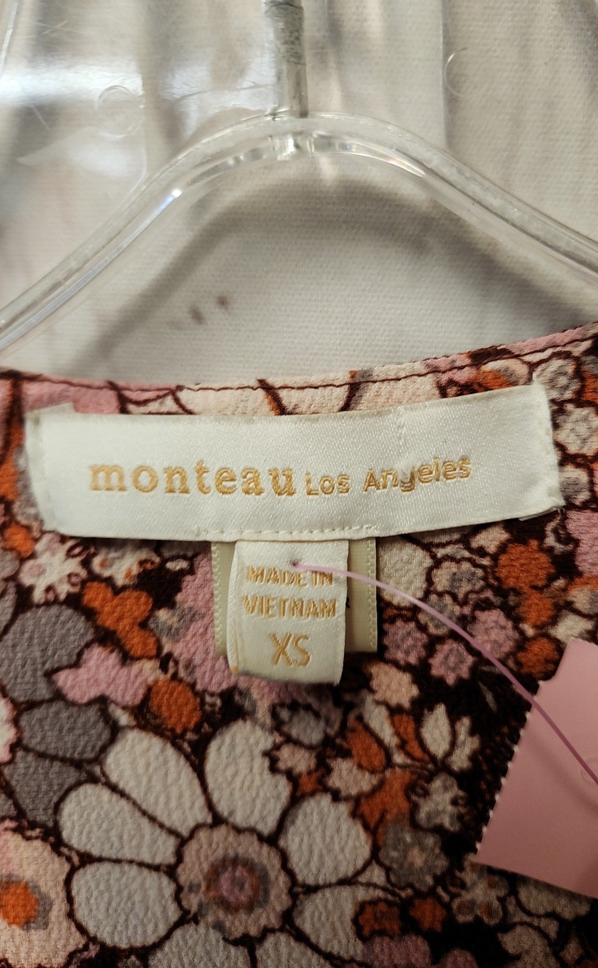 Monteau Women's Size XS Pink Floral Dress