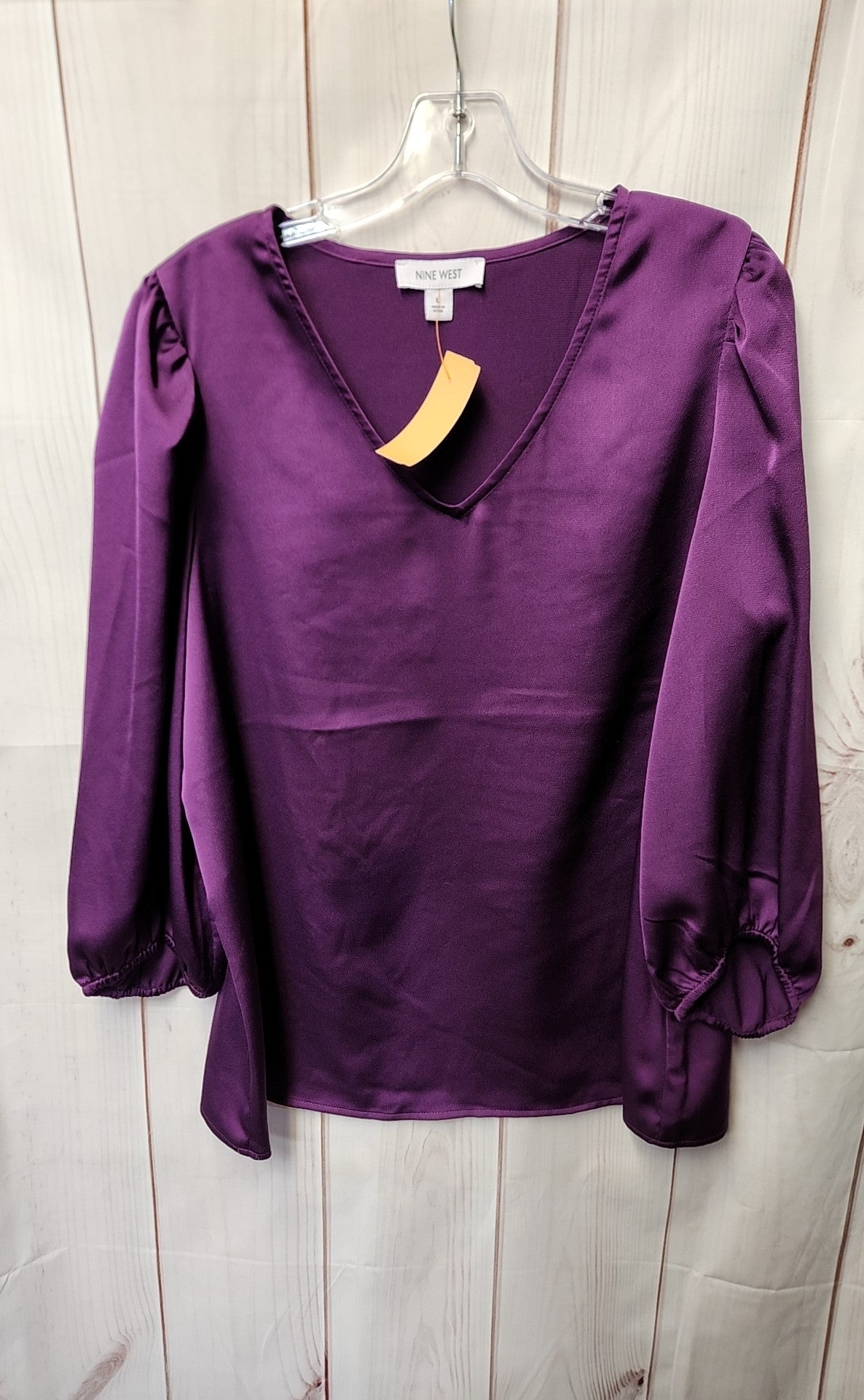 Nine West Women's Size L Purple 3/4 Sleeve Top
