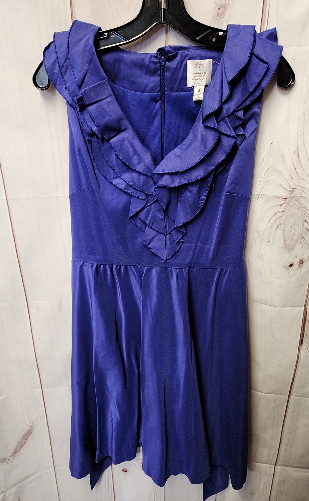 Suzi Chin Women's Size 6 Purple Dress for Maggy Boutique Flare