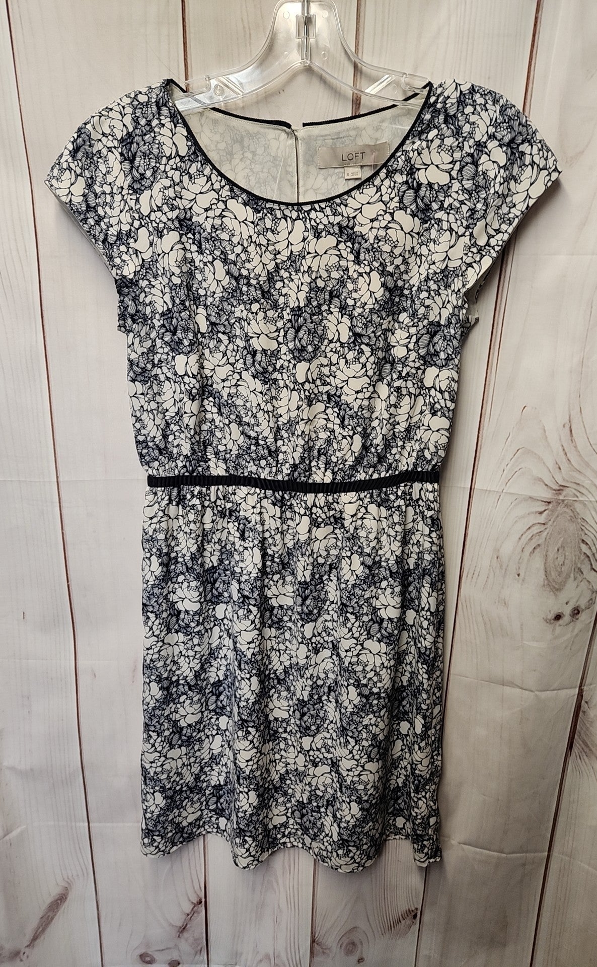 Loft Women's Size 0 White & Blue Floral Dress