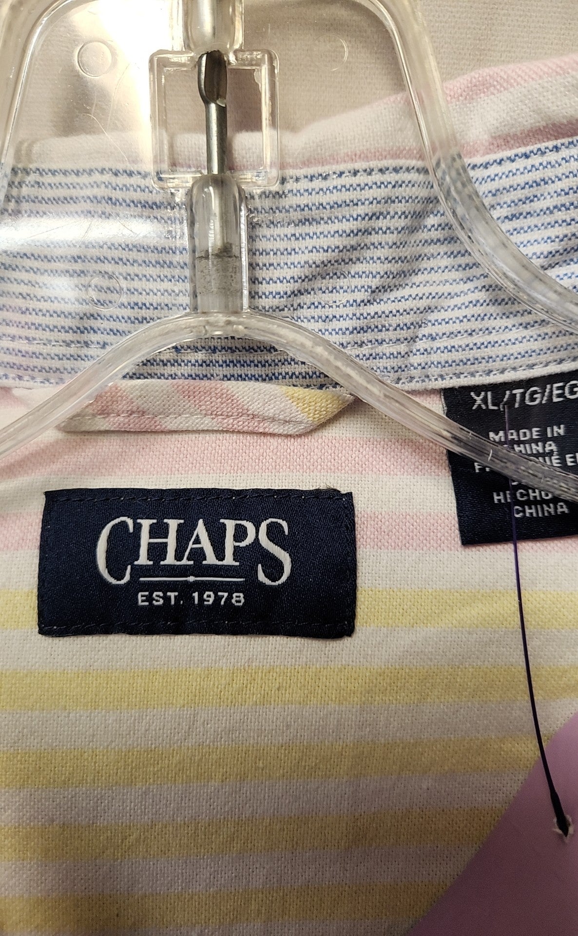 NWT Chaps Men's Size XL Multi-Color Shirt