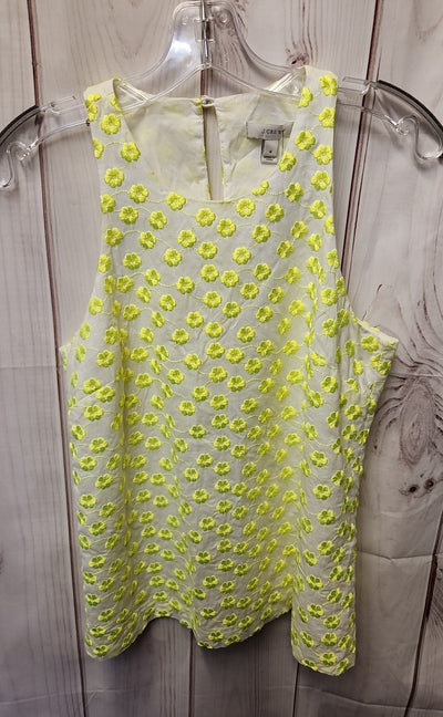 J Crew Women's Size 4 Lime Green Embroidered Sleeveless Top