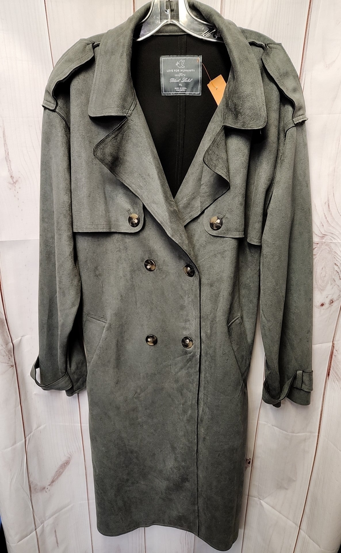 love For Humanity Couture Black Label Women's Size XL Gray Coat