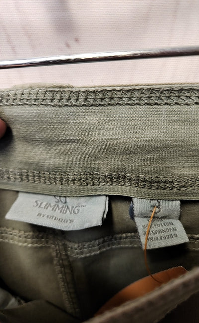 Chico's Women's Size 3 = US 16 Olive Green Pants