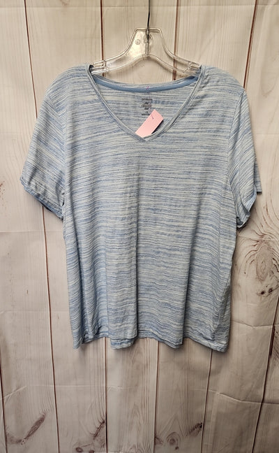 Croft & Barrow Women's Size 1X Blue Short Sleeve Top